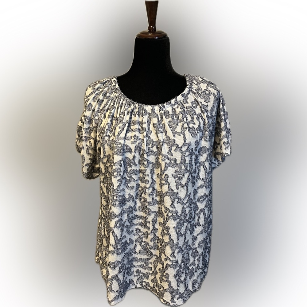 Zac & Rachel Cold Shoulder Peasant Fringe Blouse size L